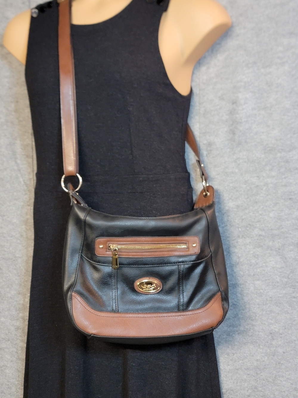 b.o.c. black Leather Crossbody Bag